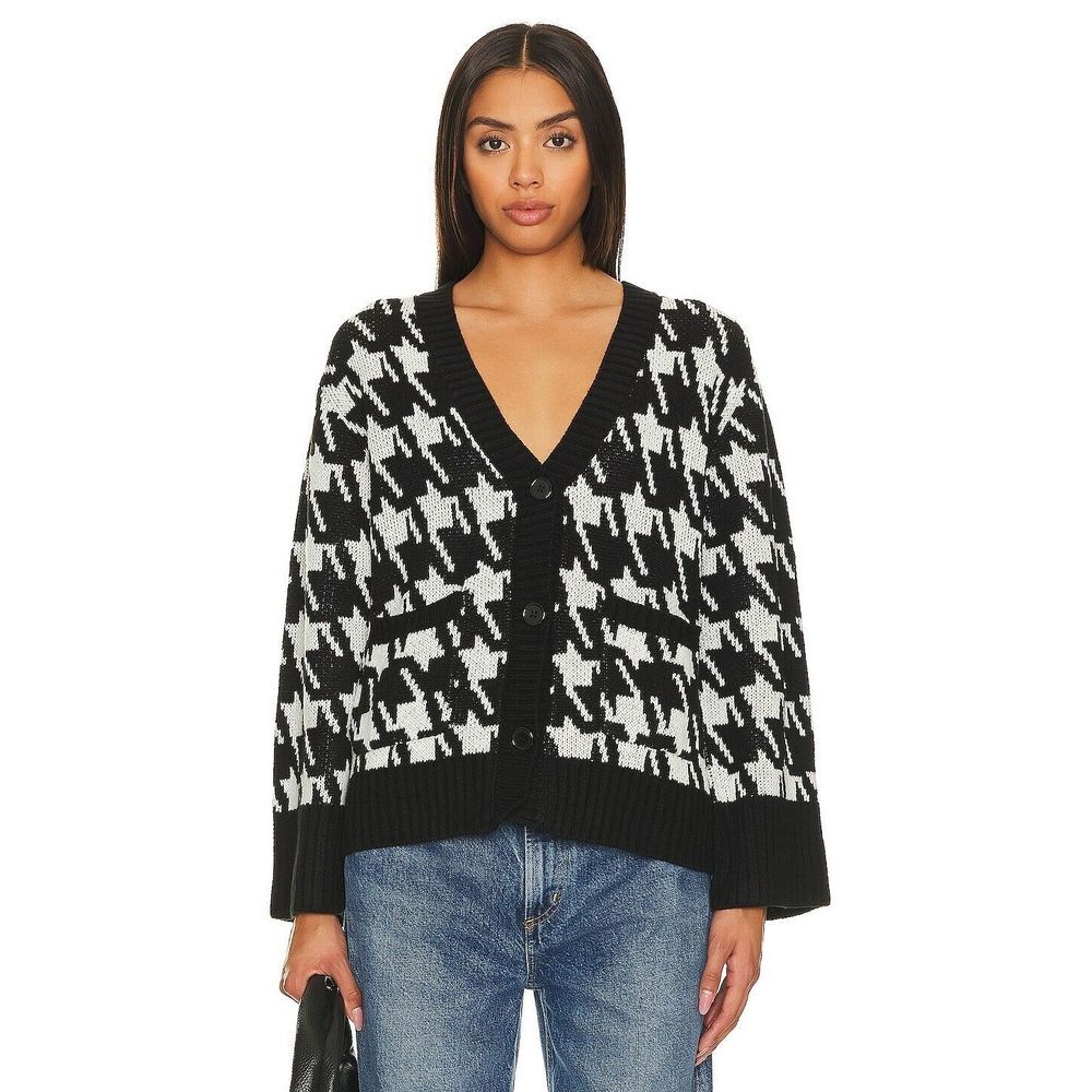 Sanctuary Womens Warms‎ My Heart Cardigan in Pulse Houndstooth Size Medium